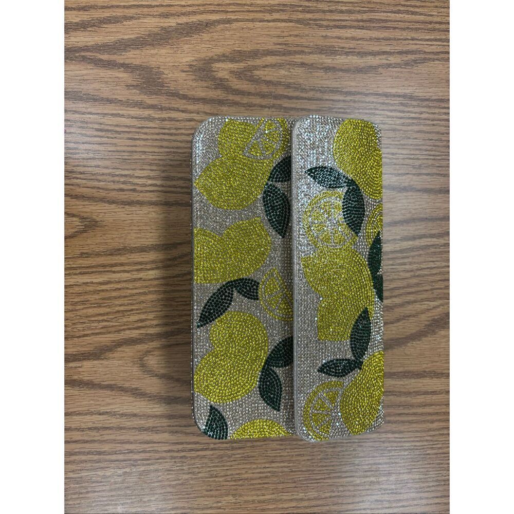 Rhinestone lemon print clutch/Crossbody bag NWT